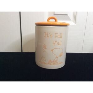 Peanuts Autumn Yellow Lidded Ceramic Canister It’s Fall Y’all